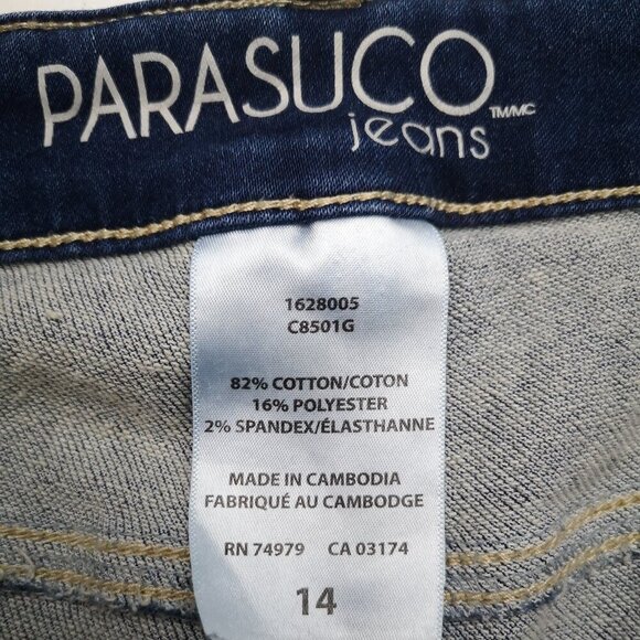 Parasuco Ladies Size 14 Medium Wash Straight Legs Denim Shorts - Picture 4 of 13